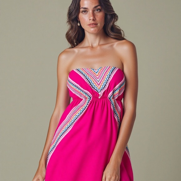 My michelle chiffon strapless embroidered blouson maxi dress ❤️ - Picture 2 of 6